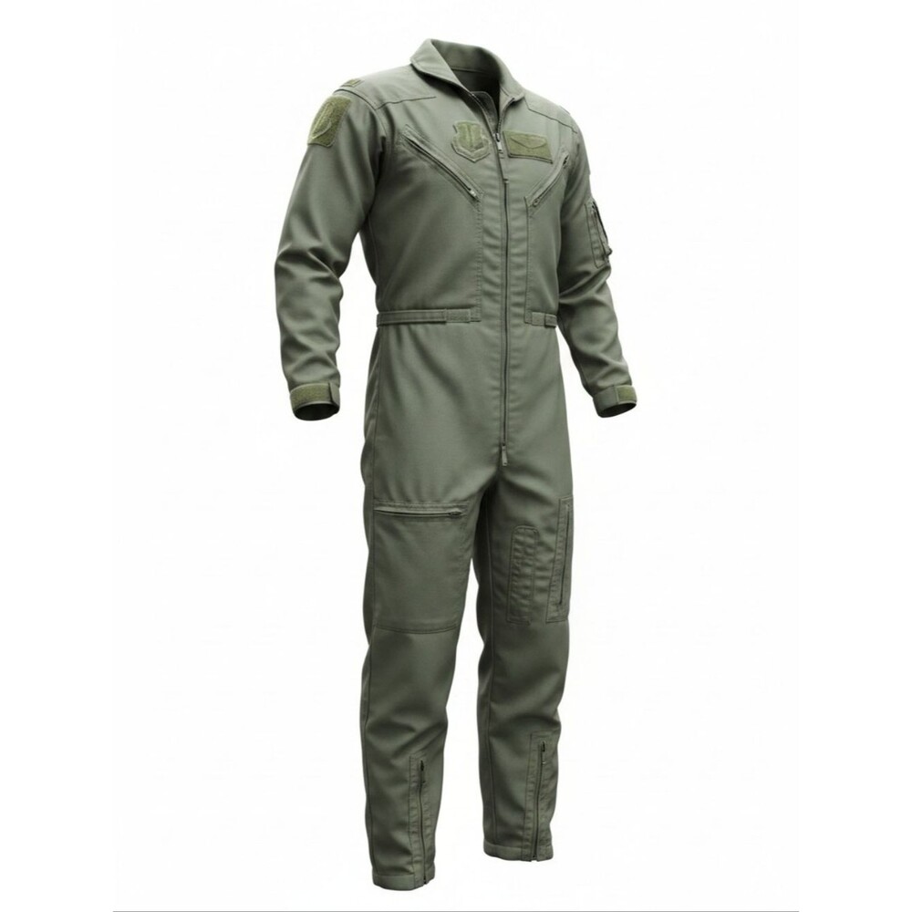 Nomex Flight Suit US Military CWU 27/P Coveralls Size 42R Sage Green